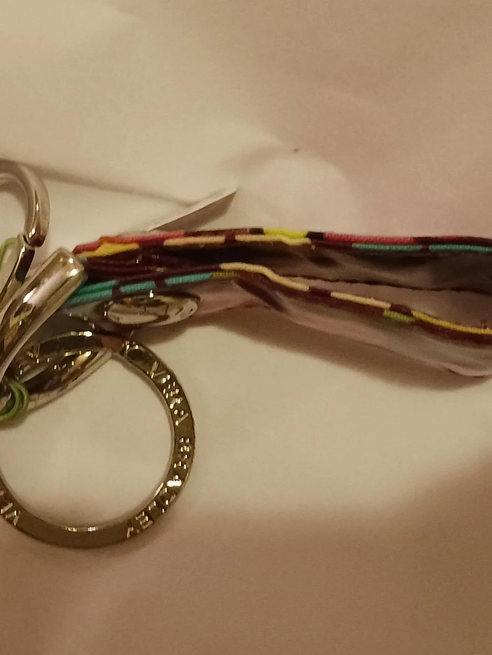 Vera Bradley Pink Key Fob Loop Keychain in Flutterby